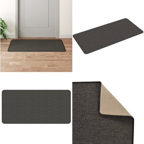 Alfombra de pasillo con aspecto sisal gris antracita 50x100 cm - Alfombra sisal - Alfombra gris antracita