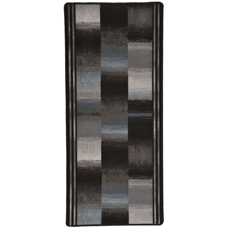 

vidaXL Alfombra de pasillo con parte trasera de gel negra 67x120 cm - Azul