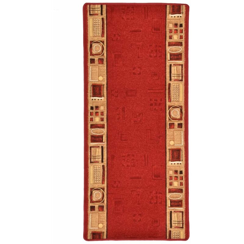 

Alfombra de pasillo con parte trasera de gel roja 67x150 cm