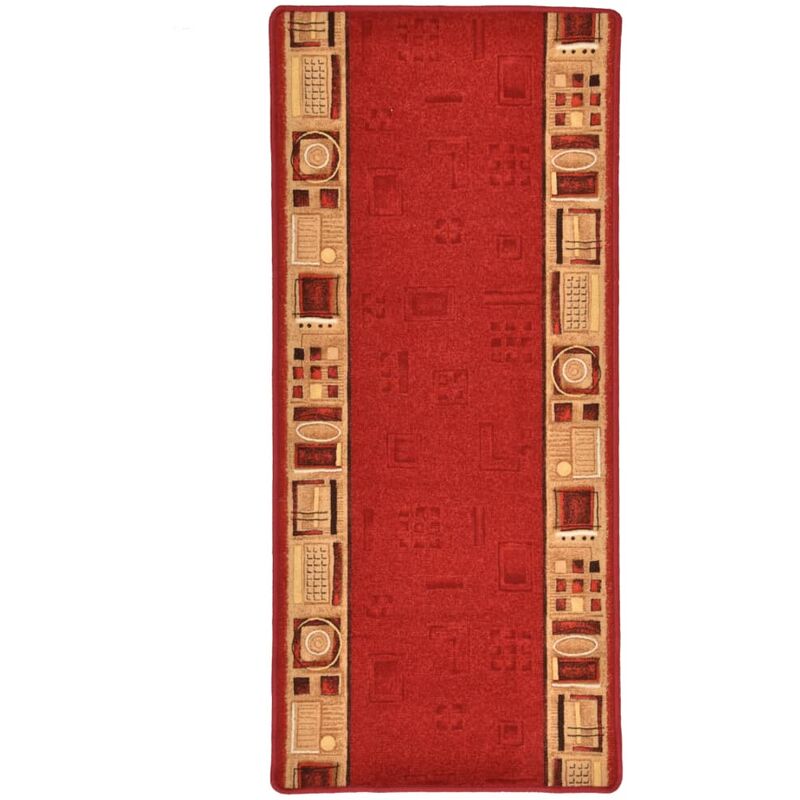 

Alfombra de pasillo con parte trasera de gel roja 67x150 cm