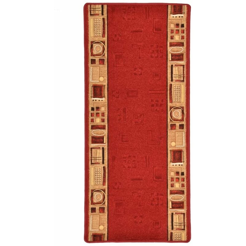 

Alfombra de pasillo con parte trasera de gel roja 67x200 cm