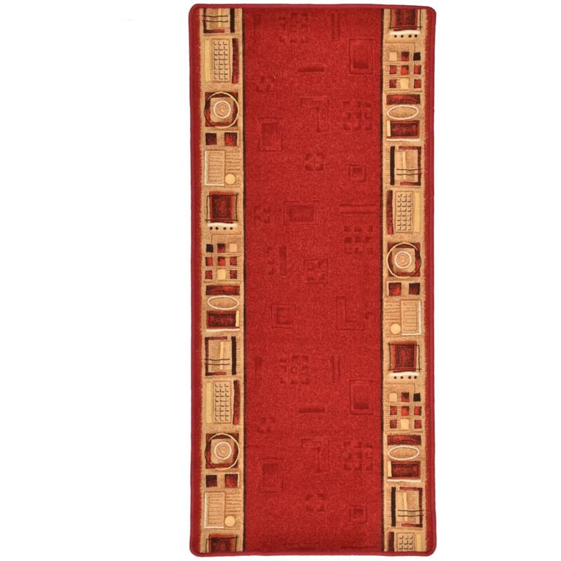 

vidaXL Alfombra de pasillo con parte trasera de gel roja 67x200 cm - Rojo