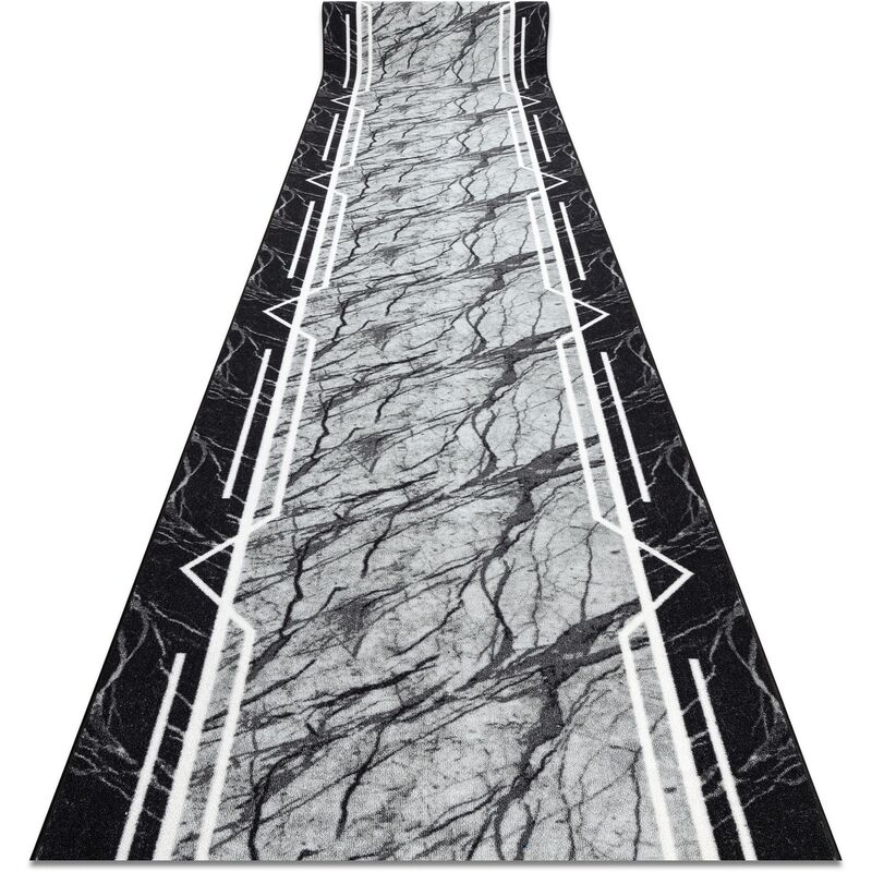 

Alfombra de pasillo con refuerzo de goma 133 cm MARMUR Mármol, piedra gris Tonos de gris y plata 133x660 cm