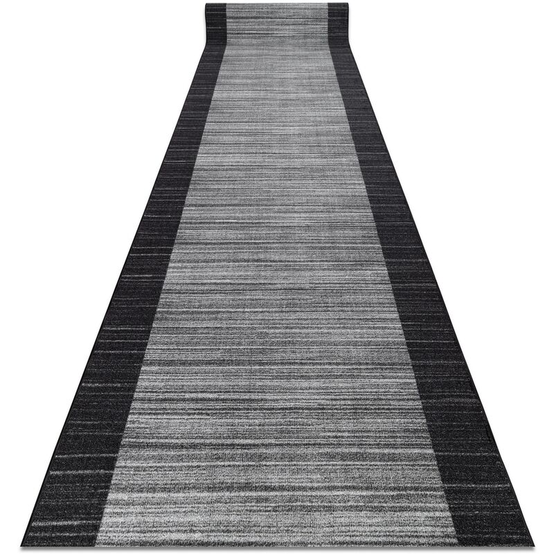 

Rugsx - Alfombra de pasillo con refuerzo de goma 133 cm STREIFEN antracita Tonos de gris y plata 133x100 cm