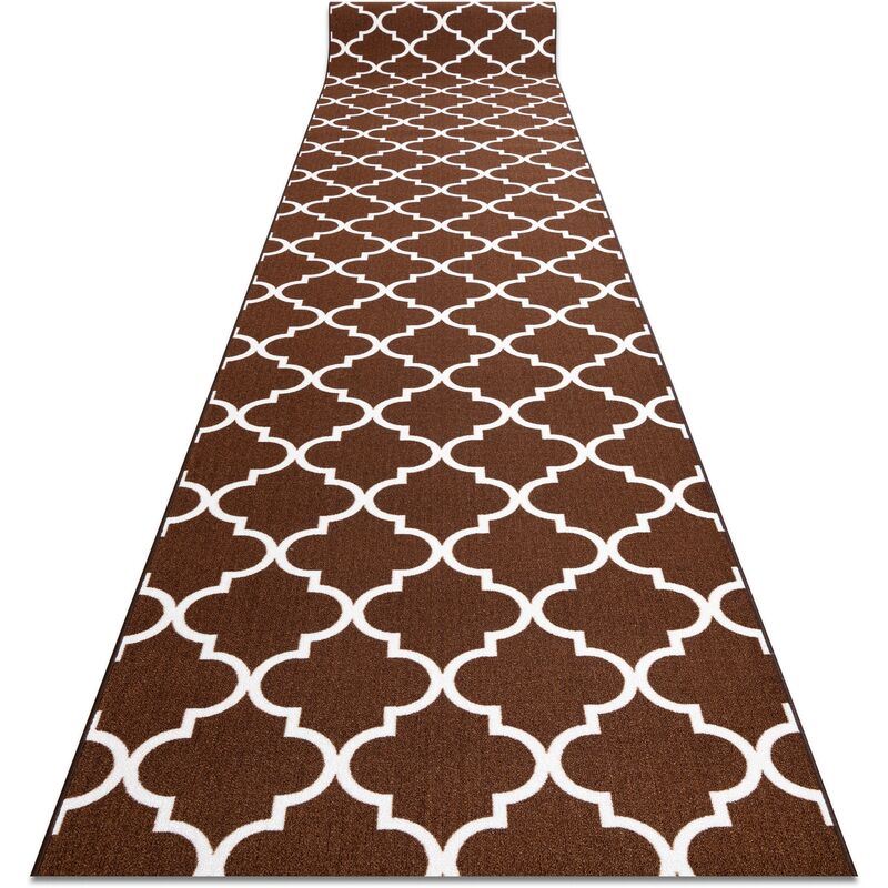 

Rugsx - Alfombra de pasillo con refuerzo de goma Enrejado Trébol marroquí marrón Trellis 120 cm30351 Tonos de marrón 120x130 cm
