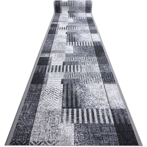 Alfombra de pasillo con refuerzo de goma ESSENZA gris 67 cm Tonos de gris y plata 67x140 cm