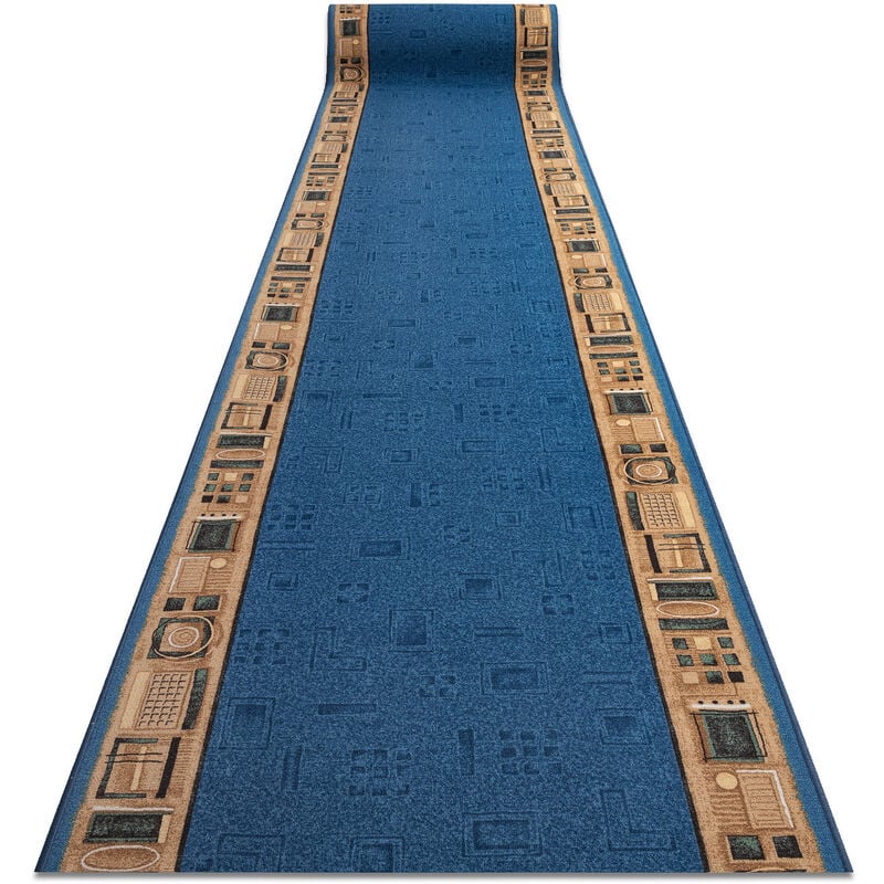 Rugsx - Alfombra de pasillo con refuerzo de goma jena azul 100cm blue 100x260 cm