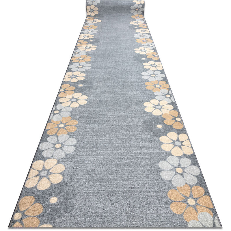 

Rugsx - Alfombra de pasillo con refuerzo de goma MARGARETKA flor, gris 100 cm Tonos de gris y plata 100x1050 cm