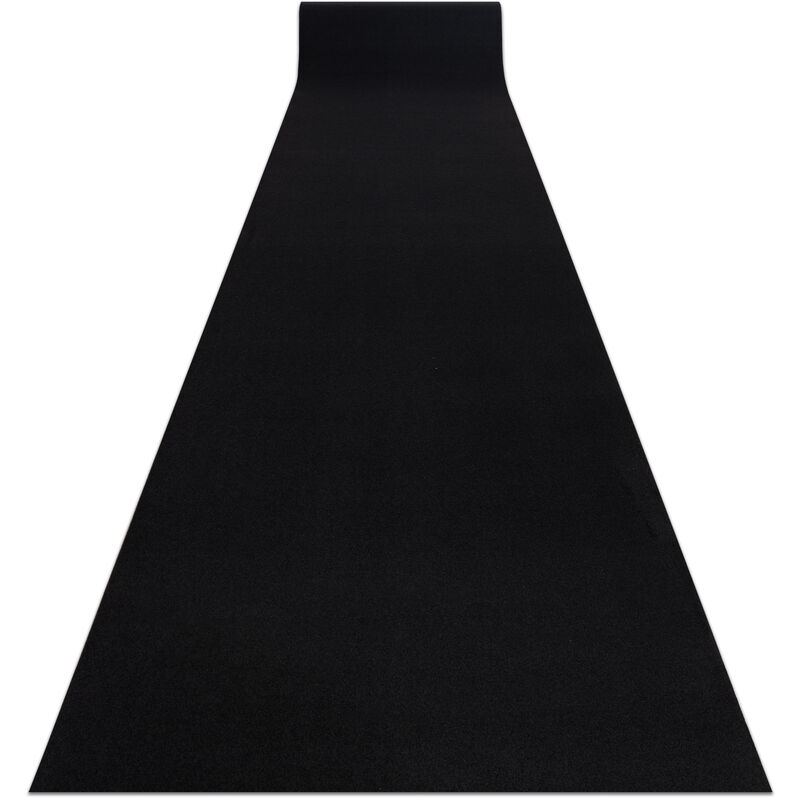 Alfombra de pasillo con refuerzo de goma RUMBA un solo color negro 100 cm black 100x130 cm