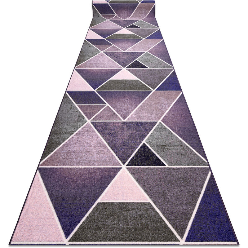 

Rugsx - Alfombra de pasillo con refuerzo de goma TRIANGULOS violet 100 cm Tonos de púrpura 100x1050 cm