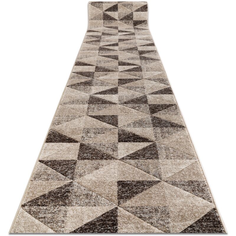 

Rugsx - Alfombra de pasillo FEEL 5672/15055 Triángulos beige/marrón/crema 100 cm Tonos de beige 100x100 cm