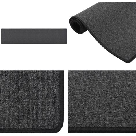 Alfombra de pasillo gris antracita 50x250 cm - Alfombra gris antracita - Alfombra moderna