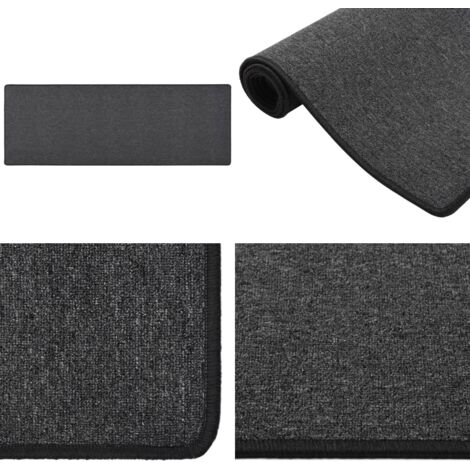 Alfombra de pasillo gris antracita 80x250 cm - Alfombra gris antracita - Alfombra moderna
