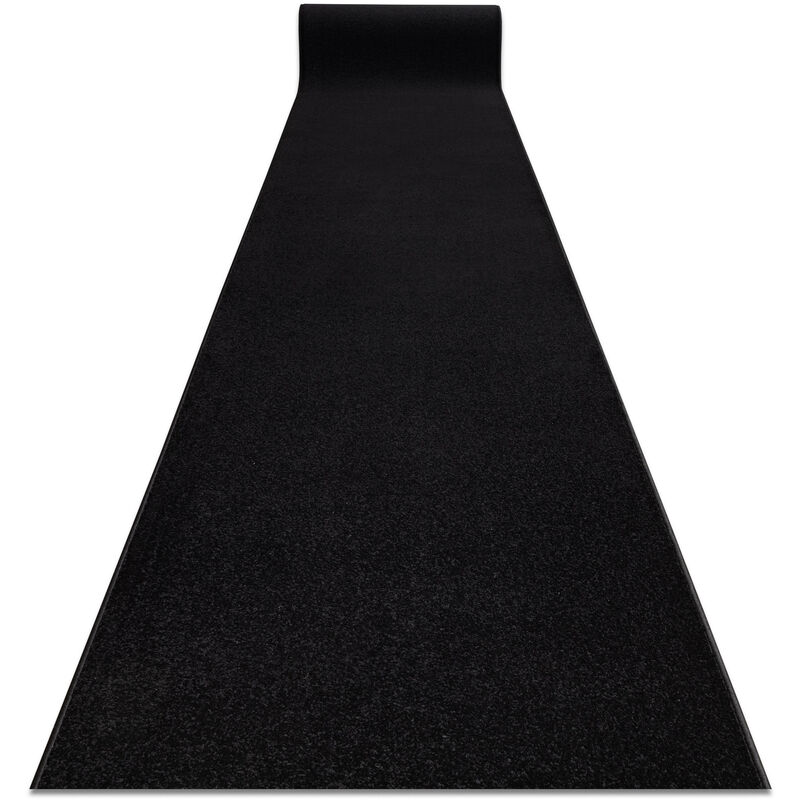 

Rugsx - Alfombra de pasillo KARMEL llanura, un color negro 120 cm Negro 120x810 cm