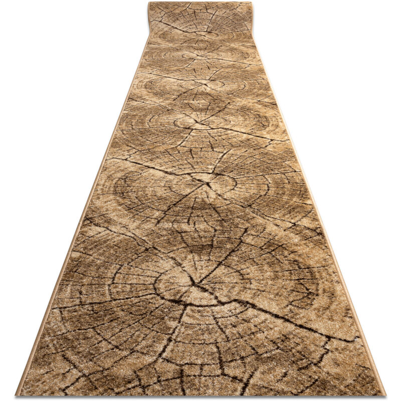 Alfombra de pasillo KARMEL Tronko Árbol Madera - la nuez 100 cm beige 100x260 cm