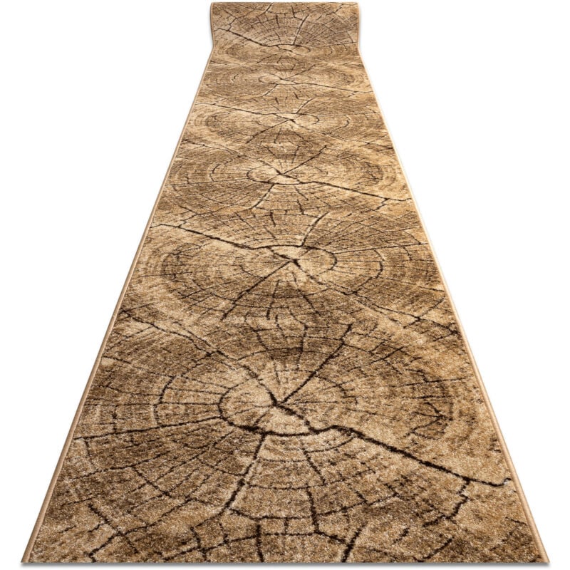 Alfombra de pasillo KARMEL Tronko Árbol Madera - la nuez 120 cm beige 120x230 cm