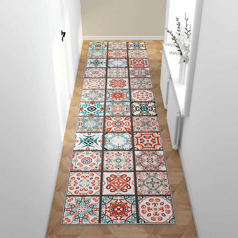 

Alfombra de pasillo lavable estampado poliéster 100x400 cm