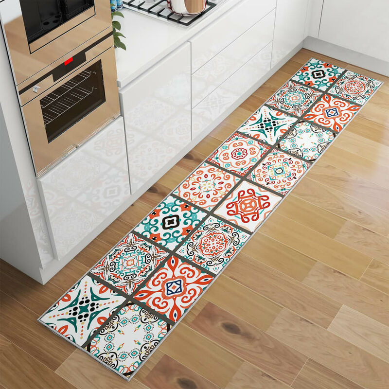 

Alfombra de pasillo lavable estampado poliéster 60x300 cm