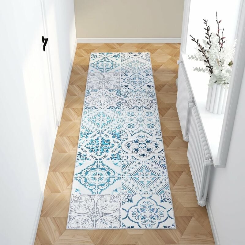 

Alfombra de pasillo lavable estampado poliéster 80x300 cm