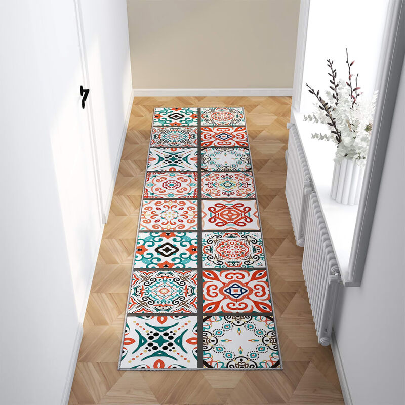 

Alfombra de pasillo lavable estampado poliéster 80x300 cm