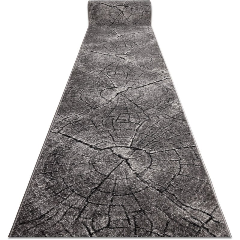 Alfombra de pasillo SILVER Tronko Árbol Madera - gris 80cm grey 80x460 cm