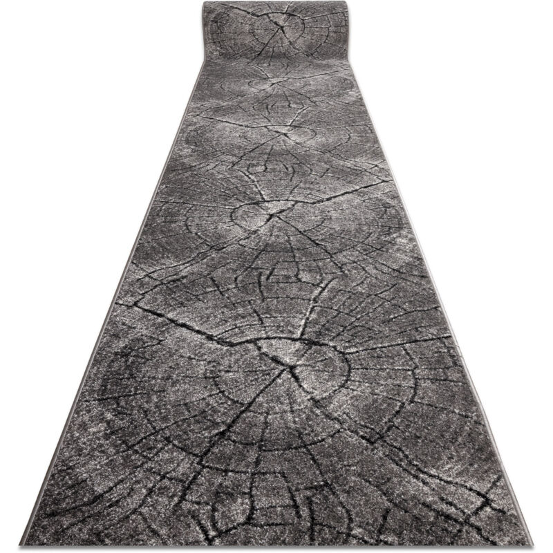 Alfombra de pasillo SILVER Tronko Árbol Madera - gris 80cm grey 80x470 cm