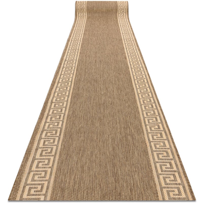 Alfombra de pasillo SIZAL FLOORLUX modelo 20014 color café/color maíz 100 cm beige 100x260 cm