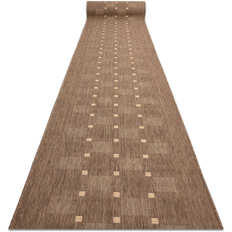 Alfombra de pasillo SIZAL FLOORLUX modelo 20079 color café/color maíz 100 cm beige 100x270 cm