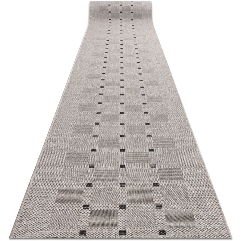 Alfombra de pasillo SIZAL FLOORLUX modelo 20079 plateado /negro 100 cm beige 100x140 cm