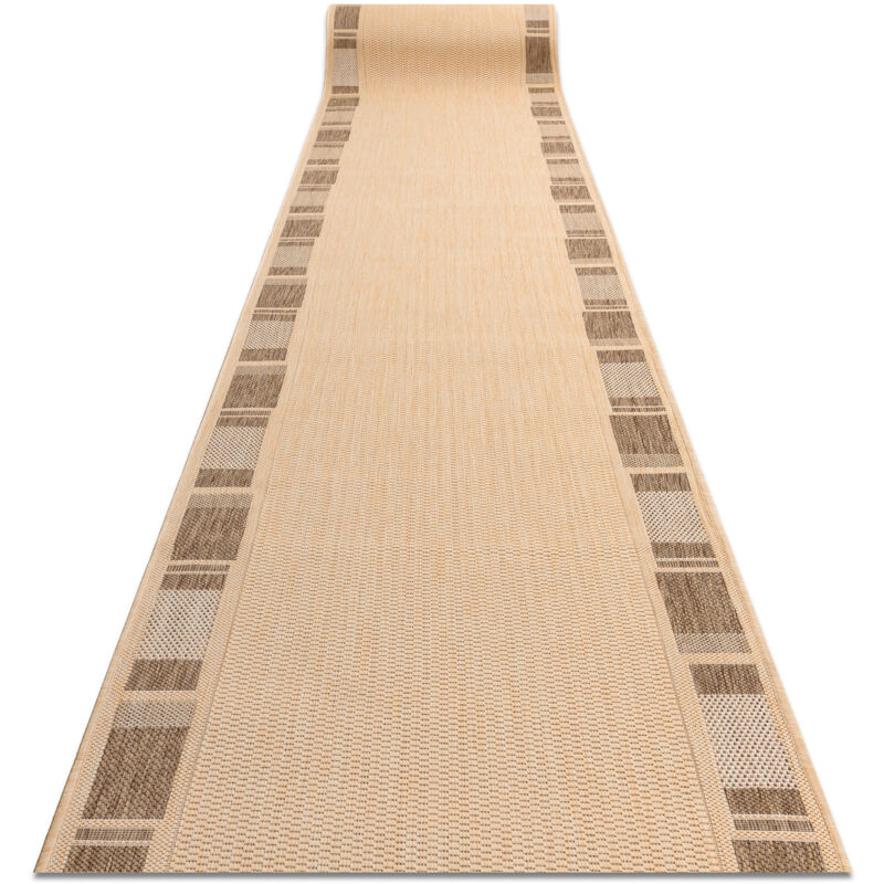 Alfombra de pasillo SIZAL FLOORLUX modelo 20195 color maíz/color café 100 cm beige 100x250 cm