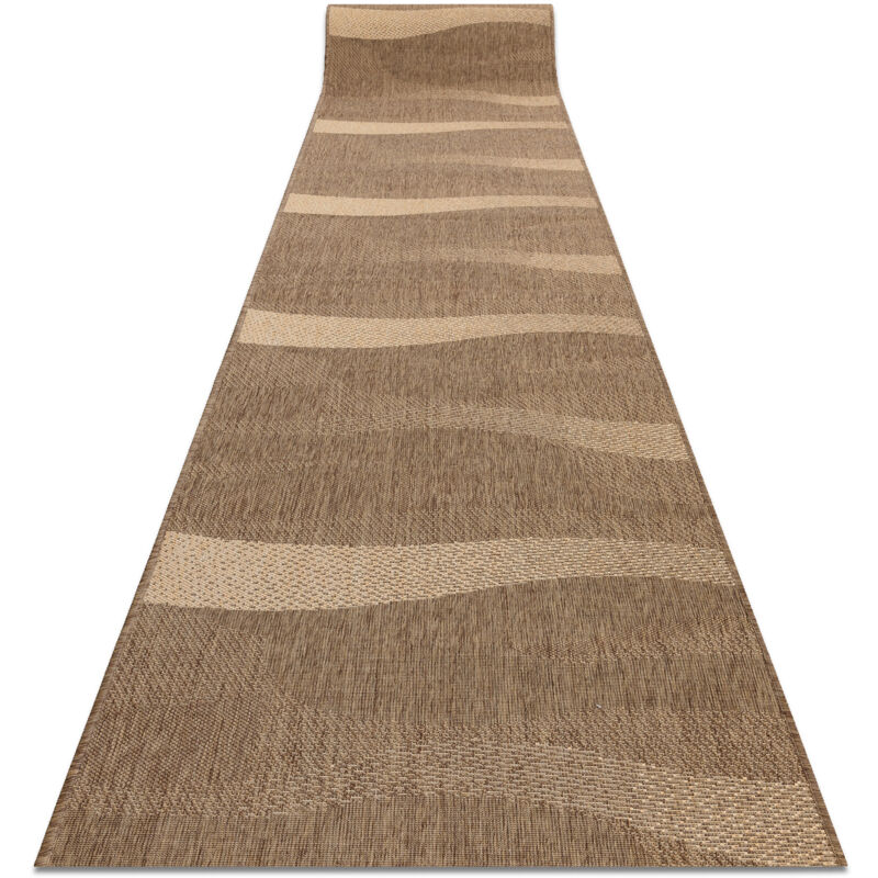 Alfombra de pasillo SIZAL FLOORLUX modelo 20212 color café/color maíz 100 cm beige 100x240 cm