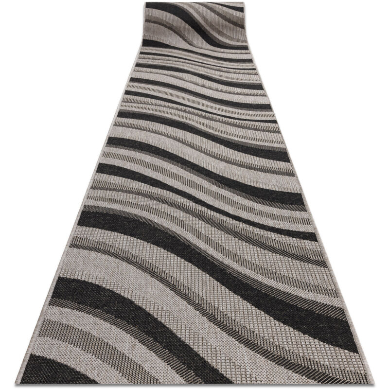 Alfombra de pasillo SIZAL FLOORLUX modelo 20353 plateado /negro 100 cm beige 100x440 cm