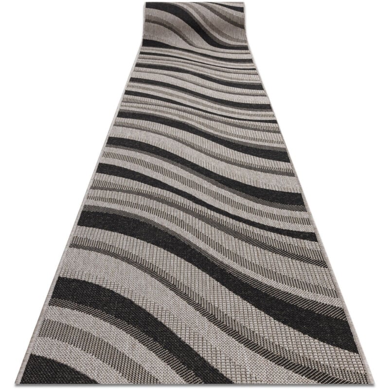 Alfombra de pasillo SIZAL FLOORLUX modelo 20353 plateado /negro 120 cm beige 120x480 cm