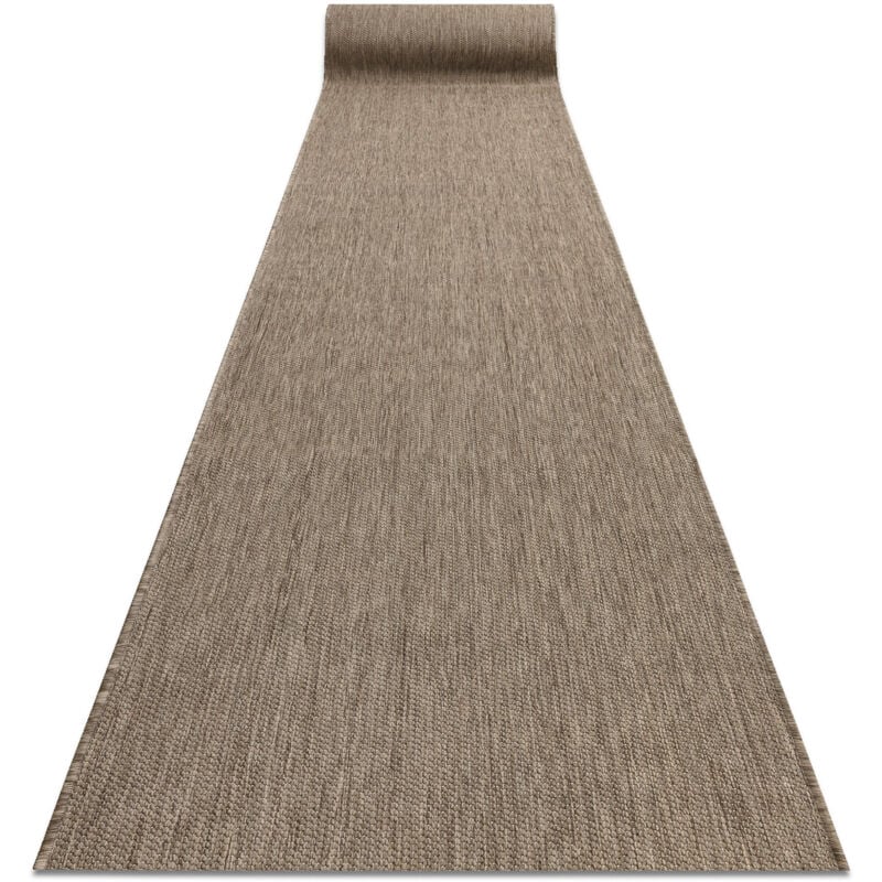 Alfombra de pasillo SIZAL FLOORLUX modelo 20433 gris pardo Liso 100 cm beige 100x140 cm