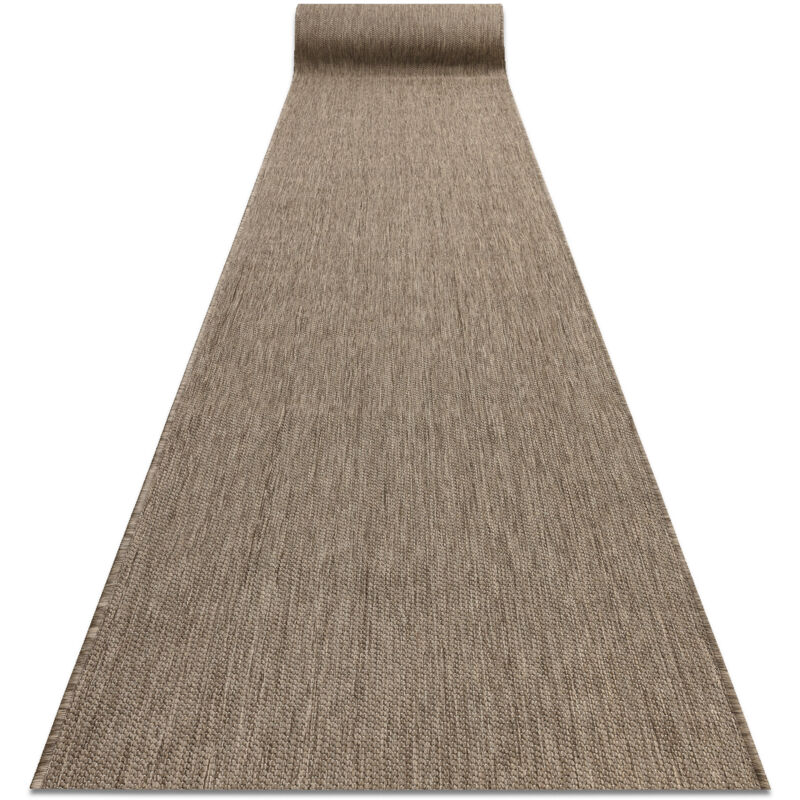 Alfombra de pasillo SIZAL FLOORLUX modelo 20433 gris pardo Liso 100 cm beige 100x270 cm