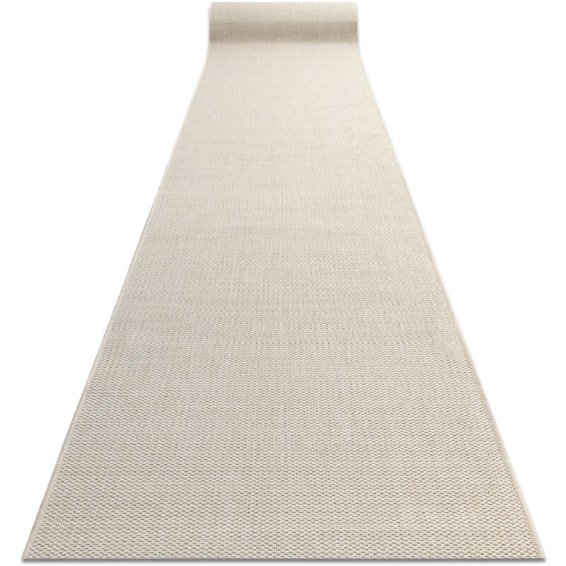 Rugsx - Alfombra de pasillo sizal floorlux modelo 20433 Liso crema 120 cm beige 120x450 cm