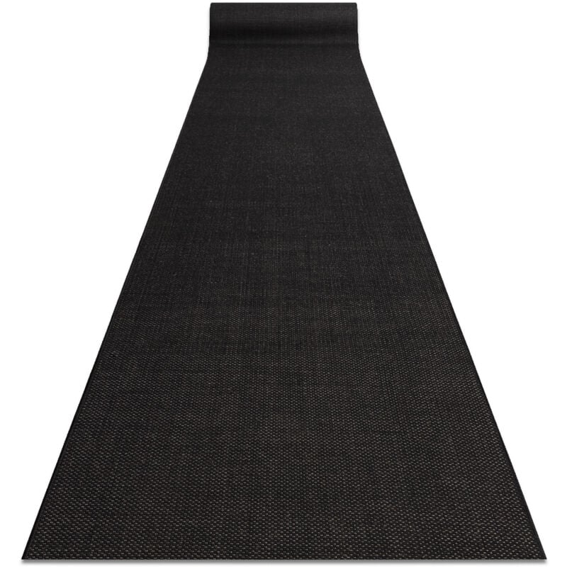 Alfombra de pasillo SIZAL FLOORLUX modelo 20433 Liso negro 100 cm black 100x340 cm