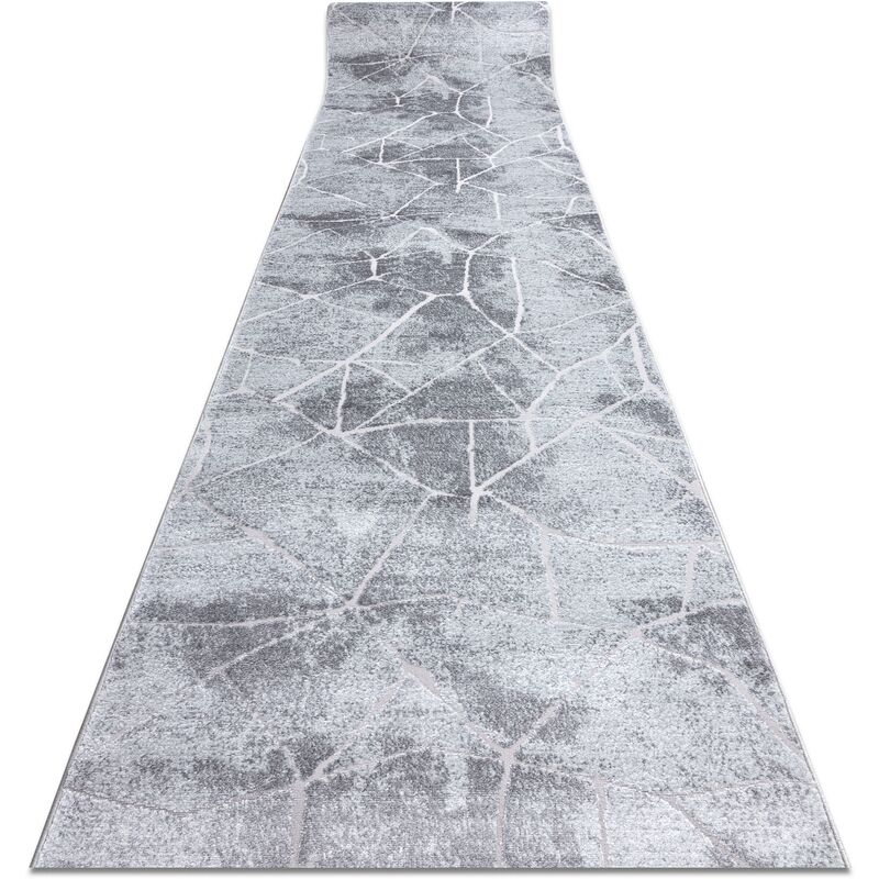 

Rugsx - Alfombra de pasillo Structural MEFE 2783 80 cm Tonos de gris y plata 80x340 cm