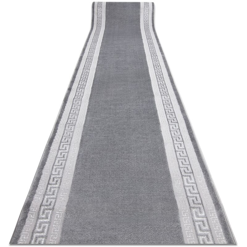 

Rugsx - Alfombra de pasillo Structural MEFE 2813 Marco, llave griega dos niveles de vellón gri 60 cms Tonos de gris y plata 60x1250 cm