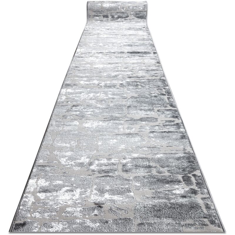 

Rugsx - Alfombra de pasillo Structural MEFE 6184 dos niveles de vellón gris oscuro 100 cm Tonos de gris y plata 100x1300 cm