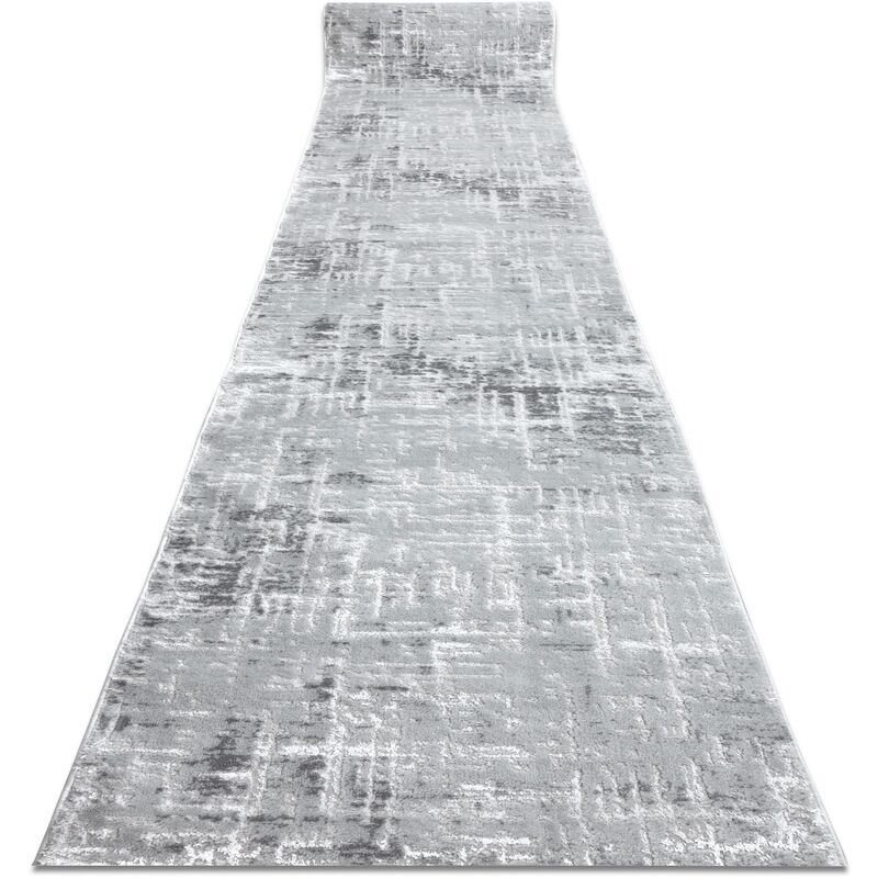 

Rugsx - Alfombra de pasillo Structural MEFE 8722 dos niveles de vellón gris / blanco 100 cm Tonos de gris y plata 100x490 cm