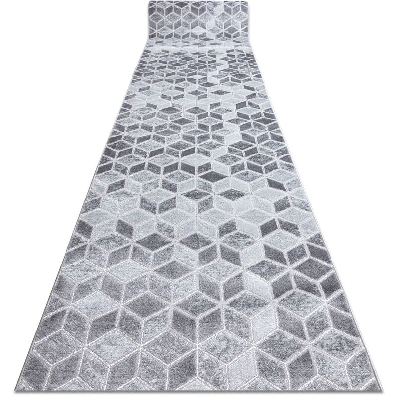 

Rugsx - Alfombra de pasillo Structural MEFE B400 dos niveles de vellón gris 100 cm Tonos de gris y plata 100x100 cm