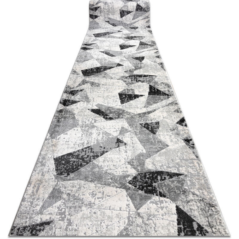 Alfombra de pasillo tuls 51211 moderna, Geométrico antracita 80 cm grey 80x710 cm