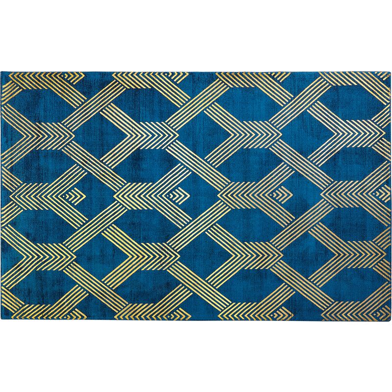 

Alfombra azul oscuro/dorado 140 x 200 cm VEKSE