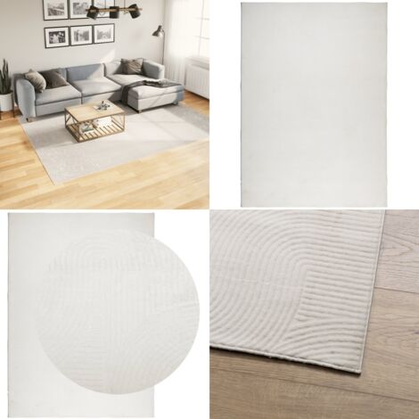 Alfombra de pelo corto look escandinavo IZA crema 200x280 cm - Diseño escandinavo - Alfombra crema