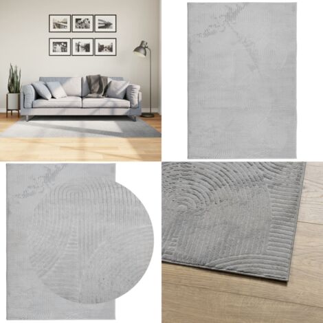 Alfombra de pelo corto look escandinavo IZA gris 120x170 cm - Diseño escandinavo - Alfombra 3D