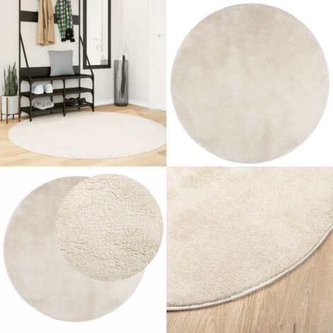 Alfombra de pelo corto OVIEDO beige Ø 160 cm - Alfombra de pelo corto - Alfombra de pelo suave