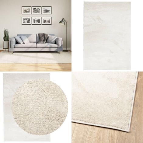 Alfombra de pelo corto OVIEDO beige 160x230 cm - Alfombra de peluche - Alfombra para salas de estar
