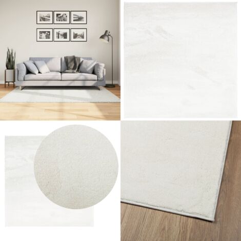Alfombra de pelo corto OVIEDO crema 120x120 cm - Alfombra de pelo - Alfombra de pelo crema