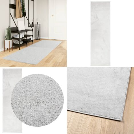 Alfombra de pelo corto OVIEDO gris 80x250 cm - Alfombra de pelo corto - Alfombra de pelo suave
